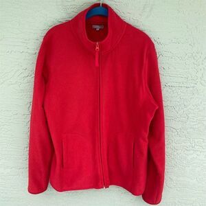 Maddison Women's Red Full-Zip Fleece Jacket Size XL Long Sleeve Casual